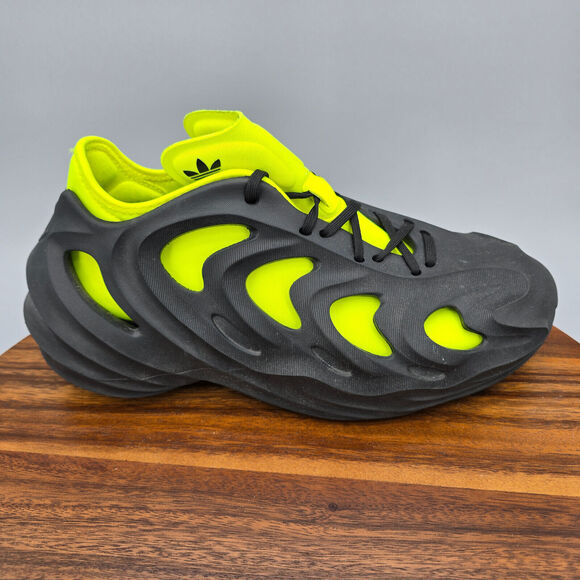 Adidas AdiFOM Q Shoes Mens 8 Black Solar Yellow Athletic Sneakers Missing Insole - Picture 1 of 9